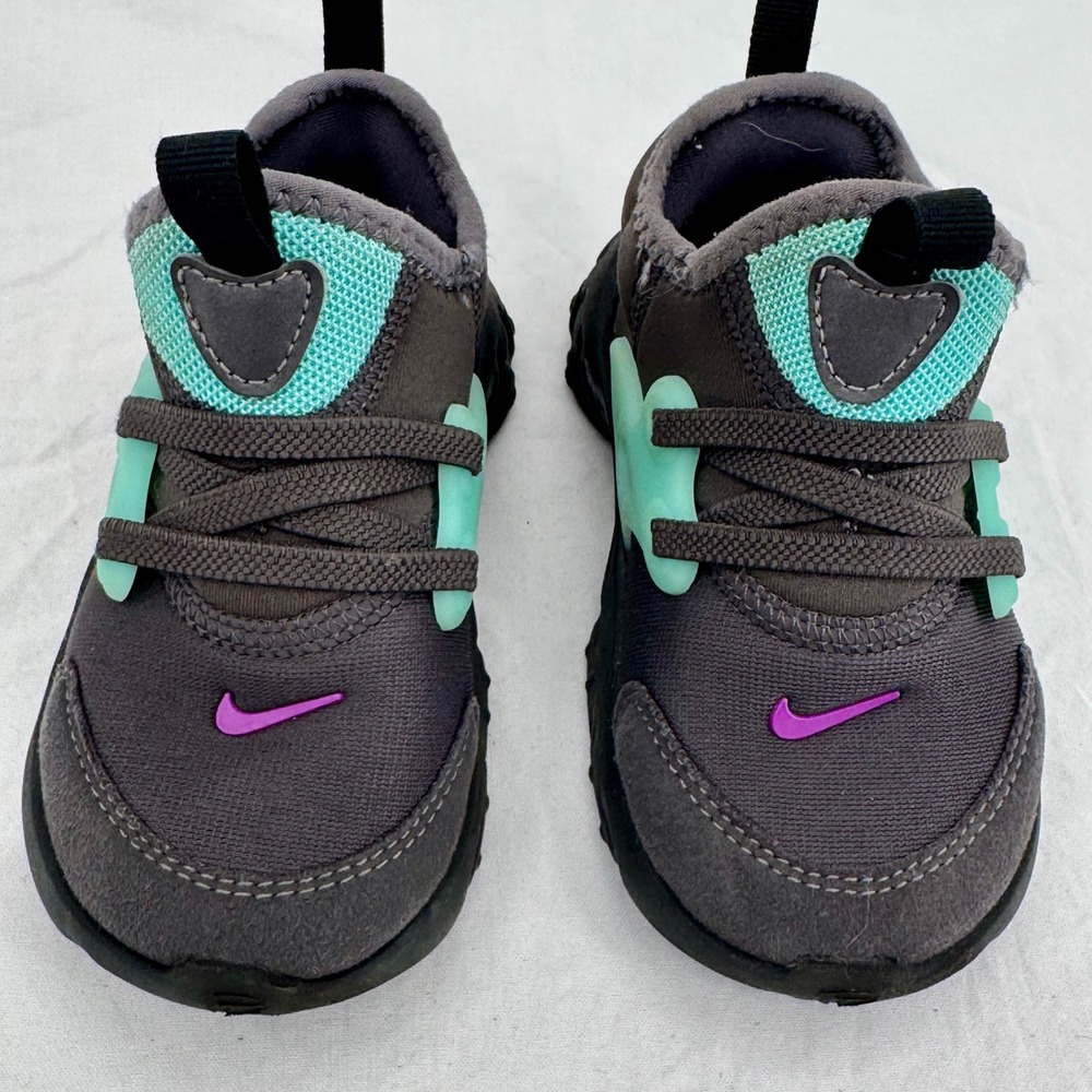 Nike RT Presto Extreme TD Toddler Shoes Size 7C Slip on Iron Gray, Teal, Purple